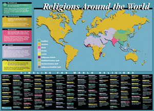 RELIGIONS AROUND THE WORLD MAP AND TIMELINE