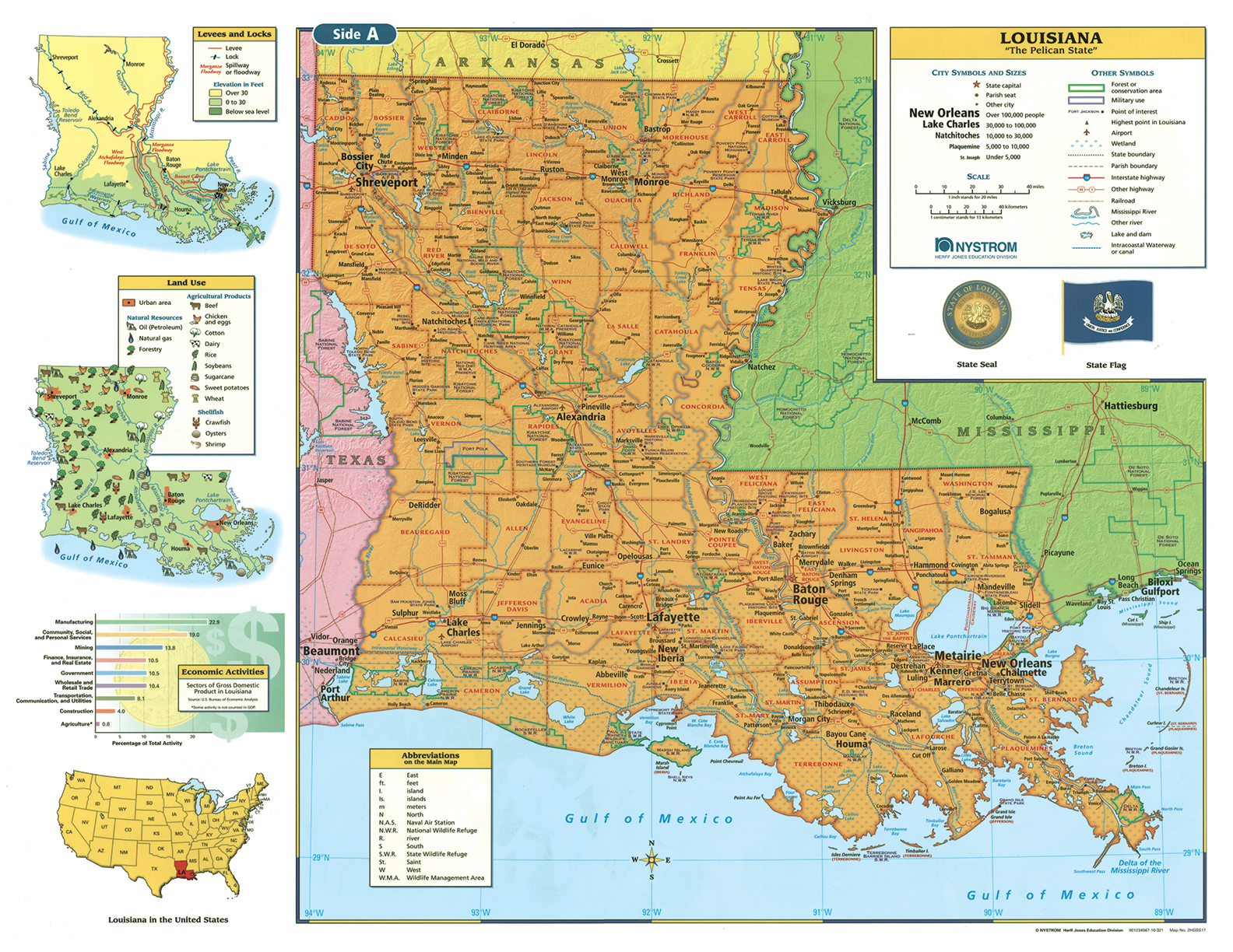 LOUISIANA DESK MAP