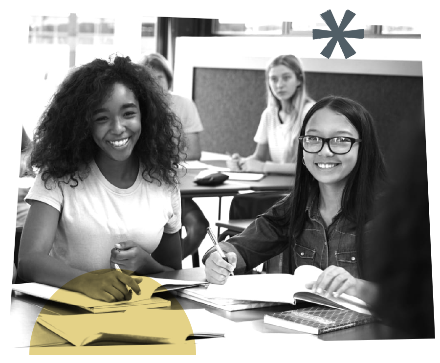 Students working together in a classroom